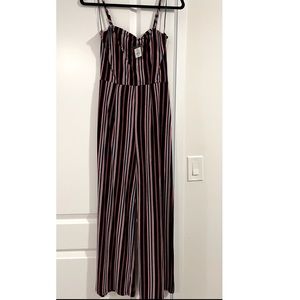 Brand New Navy Striped Jumpsuit, Size Small, tags on never worn
